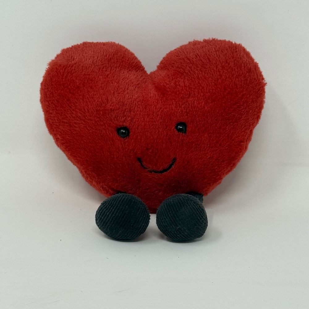Jellycat Amuseable Red Heart Soft Stuffed Animal Toy 6" soft & cuddly. Sweet!